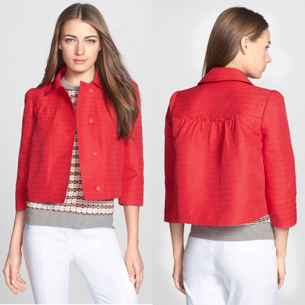 Tory Burch ‘Landry’ Ottoman Cropped Jacket